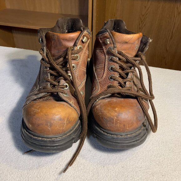Vintage GBX Lug Sole Chunky Work Street Shoes Mens 11M Brown Leather - Picture 3 of 10